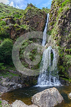 Waterfall in the middle of the jungle. South America