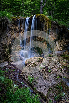 Waterfall in the middle of the mountains