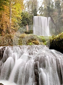 Waterfall at the Monasterio de piedra in Zaragoza, Spain
