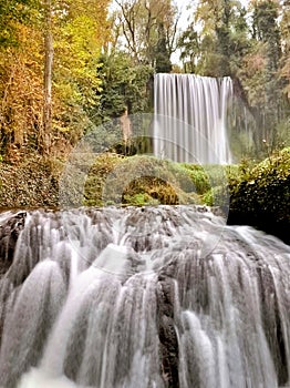 Waterfall at the Monasterio de piedra in Zaragoza, Spain