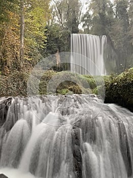 Waterfall at the Monasterio de piedra in Zaragoza, Spain