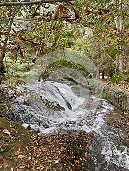 Waterfall at the Monasterio de piedra in Zaragoza, Spain