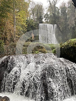 Waterfall at the Monasterio de piedra in Zaragoza, Spain