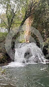 Waterfall at the Monasterio de piedra in Zaragoza, Spain