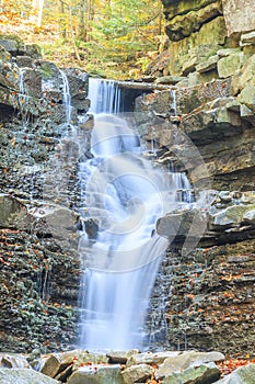 Waterfall on Mosorny Potok in Beskid Zywiecki, Poland photo