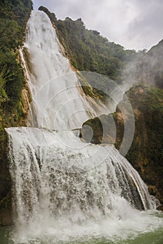 Waterfall in motion, Beautiful Velo de la Novia, Chiapas. Travel photo