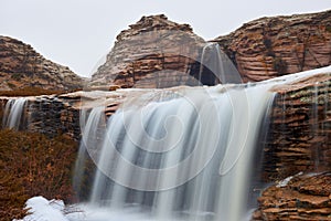 The waterfall on the mountain Bektau ata.