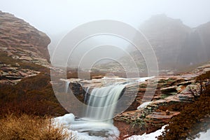 The waterfall on the mountain Bektau ata.