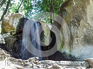 A waterfall in a mountain cleavage