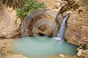 Wasserfall berg Oase Tunesien 
