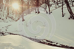 Waterfall mountain river