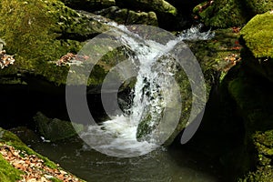 Waterfall on the mountain stream