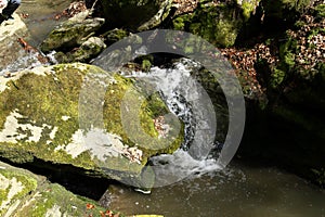 Waterfall on the mountain stream