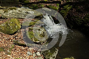 Waterfall on the mountain stream