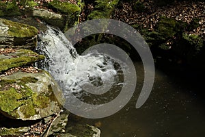 Waterfall on the mountain stream