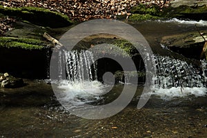 Waterfall on the mountain stream