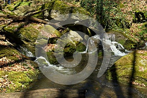 Waterfall on the mountain stream