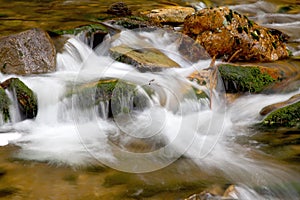 Waterfall on mountain stream in the National park Sumava-Czech Republic