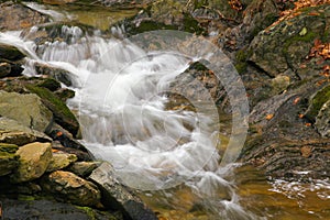 Waterfall on mountain stream in the National park Sumava-Czech Republic.