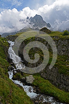 Waterfall in mountains