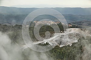 waterfall in the mountains , image taken in Follonica, grosseto, tuscany, italy , larderello desert photo