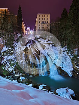 Waterfall in Mountains ski resort Bad Gastein Austria