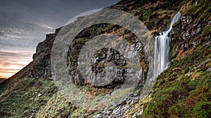 A waterfall in the mountains of the south Wales Valley\'s.