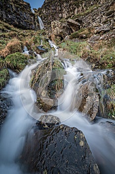 A waterfall in the mountains of the south Wales Valley\'s.