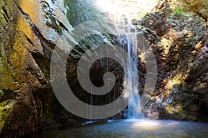 Waterfall in mountains of troodos, Cyprus photo