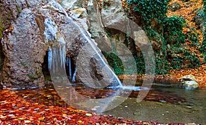 Waterfall on mountaun river