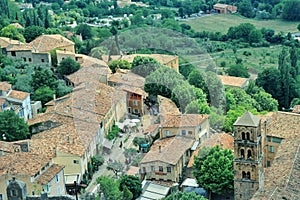 Waterfall Moustier-Sainte-Marie, one of the most beautiful village of France, Provence region, south of France