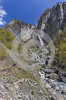 Waterfall Muchug.The highest waterfall in Azerbaijan