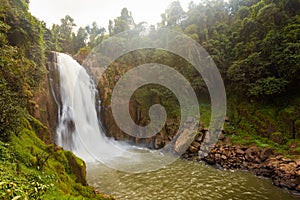 Waterfall names `Haew Narok` in rainforest