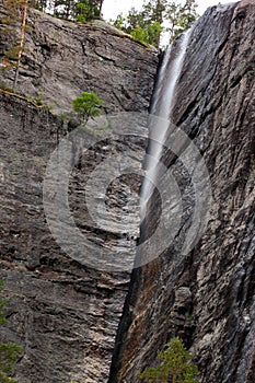A waterfall in narrow crevice, Southern Norway