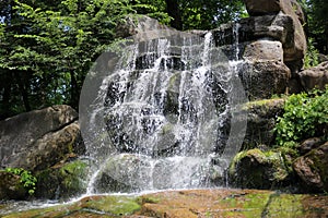 Waterfall in the national dendrological park
