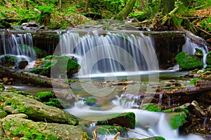 Waterfall in the national park Sumava-Czech Republic