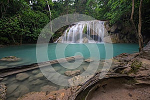 Waterfall in natural deep forest