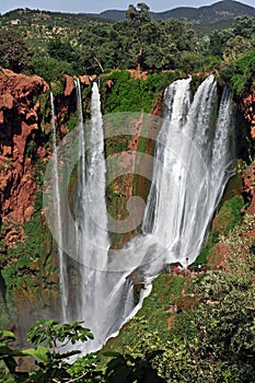 The waterfall is a natural monument, protected by UNESCO. Morocco.