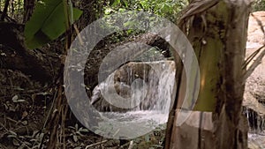 Waterfall in Natural Tropical Jungle - Thailand