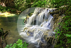 Mountain cascade river waterfall