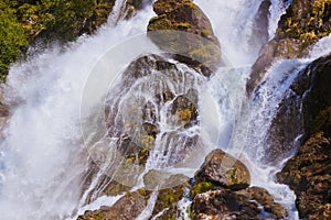 Waterfall near Briksdal glacier - Norway