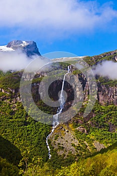 Waterfall near Briksdal glacier - Norway