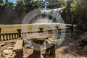 Waterfall near Castle in Paronella Park in Queensland, Australia