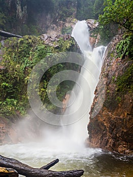 Waterfall near Coyhaique, Aisen Region, South Road Carretera Austral, Patagonia, Chile. Velo de la novia
