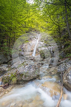 Waterfall near Konigssee lake in Berchtesgaden National Park, Germany