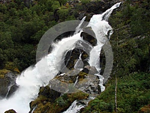 Waterfall neighborhood Briksdale, Norway