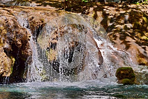 Waterfall in Nera Gorge Beusnita National Park, Romania