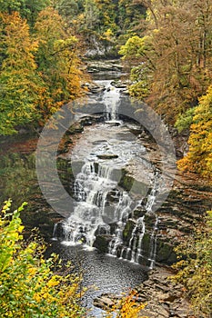 Hidden Waterfall in Scotland autumn