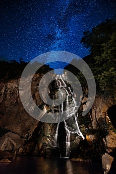 Waterfall at night