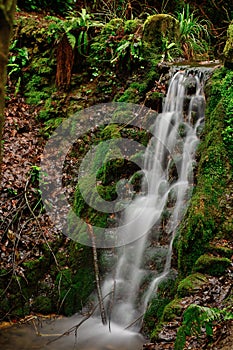 Waterfall in Nine springs park in Yeovil